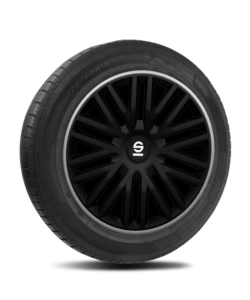 SET 4 COPRICERCHI 15" POLLICI COPRIRUOTA AUTO BERGAMO SPC1585BKGR NERO GRIGIO